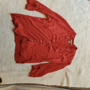 100% Red Silk Shirt with coy fish print
